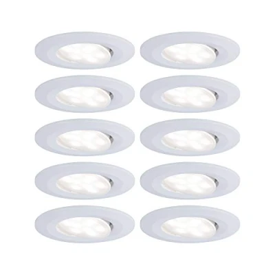 Abbildung von Paulmann 99924 LED Einbauleuchte Calla rund 10er Set incl 10x5.2W IP65 dimmbar Einbaustrahler Weiß Matt Schranklicht Kunststoff Einbaulampe 4000K