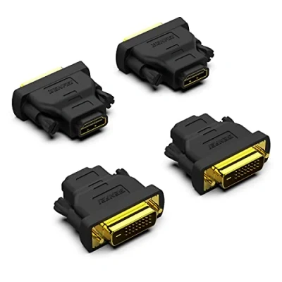Abbildung von BENFEI DVI auf HDMI Adapter, Bidirektional DVI(DVI D) zu Adapter 4 Stück