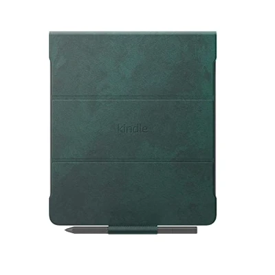Abbildung von Amazon Kindle Scribe Premium Klapphülle mit magnetischer Befestigung schlankes, leichtes Design (nur geeignet für Scribe), Leder, grün