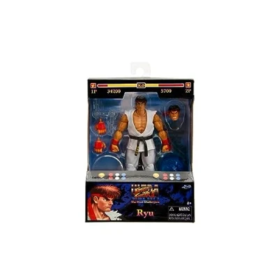 Abbildung von Jada Toys Street Fighter Figur RYU (15 cm) bewegliche Sammel und Actionfigur aus 2: The Final Challengers, mit alternativem Kopf, Händen Zubehör, ab 13 Jahre