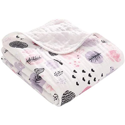 Abbildung von Musselin Babydecke Sommer für Babys Kinder dünne atmungsaktive Sommerdecke Puckdecke Baumwolle Mädchen Junge 110x150cm