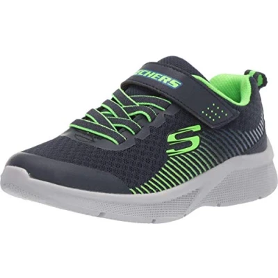 Abbildung von Skechers Herren MICROSPEC GORZA Sneaker, Navy Textile/Lime &amp; Blue Trim, 37.5 EU