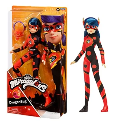 Abbildung von BANDAI Miraculous Ladybug Puppe Dragon Bug Ankleidepuppe mit Gelenken 26 cm Superhelden P50010