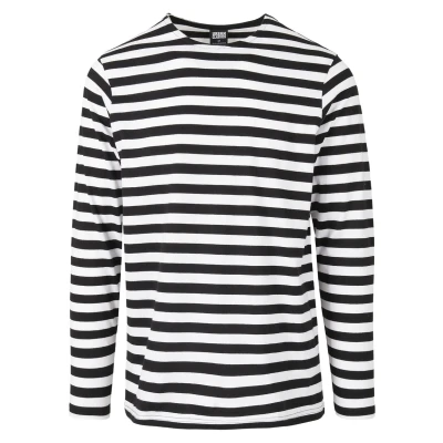Abbildung von Urban Classics Stripe LS Langarmshirt, Herren, Größe: XXL, White/black