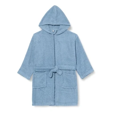 Abbildung von Playshoes Unisex Kinder Frottee Bademantel Morgenmantel, Jeansblau, 110/116