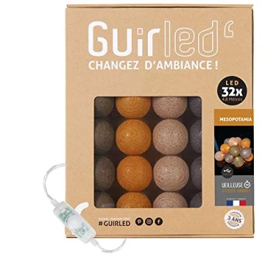 Abbildung von GuirLED LED Baumwollkugeln Lichterkette USB Baby Nachtlicht 2h Dual 2A Netzteil enthalten 3 Intensitäten 32 Kugeln 3.2m Mesopotamia