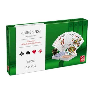 Abbildung von Spielkartenkassette: Skat, Rommé, Bridge, Canaster