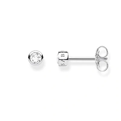 Abbildung von Thomas Sabo Damen Ohrringe Ohrstecker Weißer Stein 925 Sterling Silber H1963 051 14