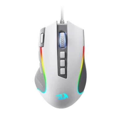 Abbildung von Redragon M612 RGB Gaming Maus, 8000 DPI kabelgebundene optische Maus mit 11 programmierbaren Tasten &amp; 5 Hintergrundbeleuchtungsmodi, Software unterstützt, Rapid Fire Button, Grau&amp;Weiß