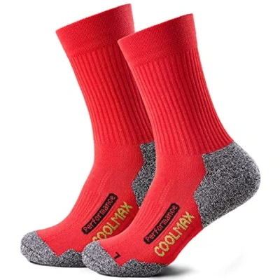 Abbildung von Piarini 2 Paar Coolmax Wandersocken Outdoorsocken Funktionssocken lang rot 4346
