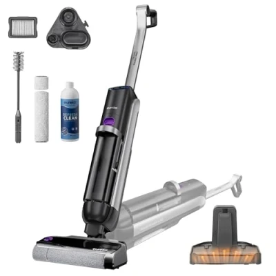 Abbildung von Eureka RapidWash NEW630 Nass Trockensauger Kabelloser Staubsauger mit 170 Neigung,50C Heißlufttrocknung,18000 Pa Saugkraft,Saugwischer 38min,Selbstreinigung und Anti Tangle für Hartböden,LED Anzeige