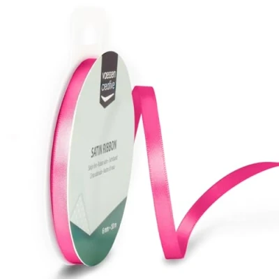 Abbildung von Vaessen Creative Satinband 6mmx10m Rosa, Schleifenband, Dekoband, Bänder zum Basteln, Stoffbänder für Hochzeit, Taufe Und Geburtstagsgeschenke