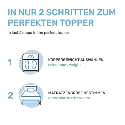 Abbildung von Dailydream viscoelastischer Matratzentopper “Model M“ mit Memory Foam Effekt, 80x200x5cm, Edition “Aloe Vera