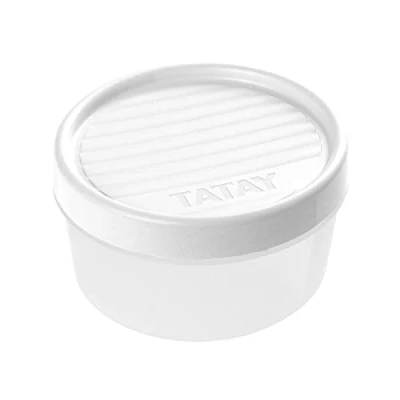 Abbildung von Tatay Frischhaltedose, Vakuum, 0,5 l Fassungsvermögen, Schraubdeckel, BPA frei, Geeignet Mikrowelle und Geschirrspüler, Weiß. Maße: 12 x 6,6 cm