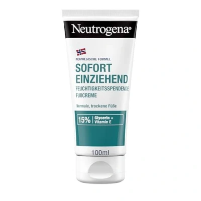 Abbildung von Neutrogena Norwegische Formel sofort einziehende Fußcreme (100 ml) für normale &amp; trockene Füße, feuchtigkeitsspendende Fußpflege Creme mit 15% Glycerin + Vitamin E