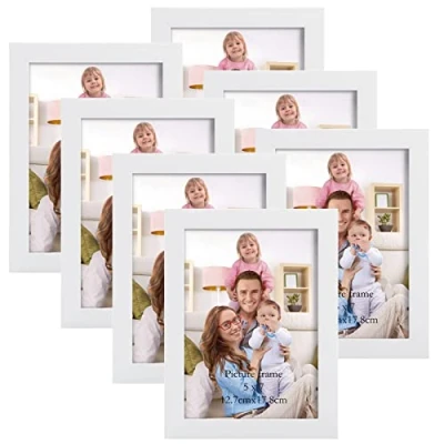 Abbildung von Giftgarden 7 Stück Bilderrahmen Set 13x18 cm für 18x13 Fotos und Bilder, Moderne Weiß Fotorahmen Collage, Wand oder Tischaufsteller Geschenk Freund