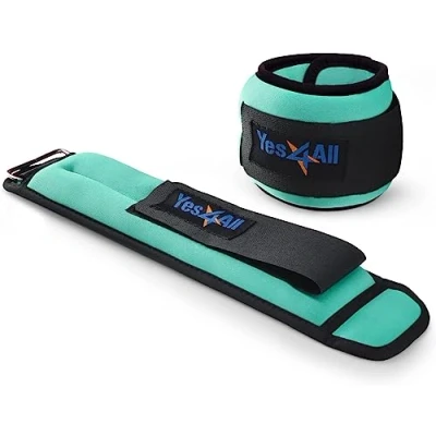 Abbildung von Yes4All 45MH Neopren Gewichtsmanschetten, 2,2 KG Paar = 2 * 1,1 KG, Grün