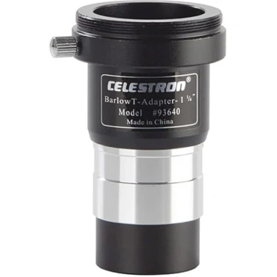 Abbildung von Celestron 93640 1,25 Zoll universeller Barlow und T Adapter, Silber/schwarz