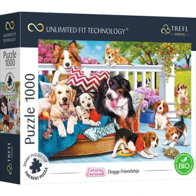 Abbildung von Trefl 10698 1000 Elemente, Der dickste Karton, Bio, Hunde, Welpen, Tiere, süßes Bild, Unterhaltung für Erwachsene und Kinder ab 12 Jahren, Puzzle Cuteness Overload: Doggy Friendship