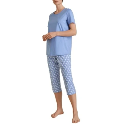 Abbildung von Calida Shell Nights Pyjama, Damen, Größe: 36/38, Hydrangea blue