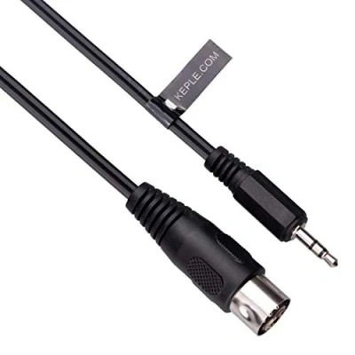 Abbildung von 5 DIN MIDI auf 3,5 mm AUX TRS Buchse Audio Kabel, polig Stero Stecker, kompatibel mit Smartphones, PC Notebooks, Verstärkern, HI FI, unterstützt analoges Tonsignal 1m