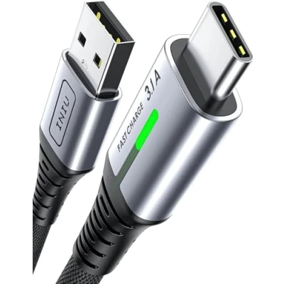 Abbildung von INIU USB C Kabel 0.3m, Typ 3,1A Handy Ladekabel auf Schnellladekabel, Nylon Aufladekabel Lang für iPhone 15 Pro Samsung Galaxy S21 S20 S10 Note 10 Google Pixel 7 6 Xiaomi