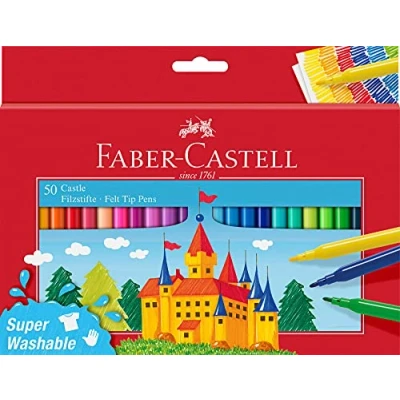 Abbildung von FABER CASTELL 554204 Filzstifte Set Castle, 50er Kartonetui, auswaschbare