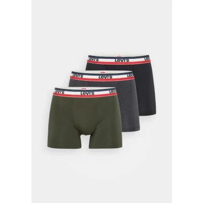 Abbildung von Levi&#039;s LOGO Boxer Brief 3 PACK Panties, Herren, Größe: Medium, Khaki
