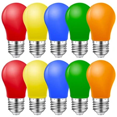 Abbildung von MZYOYO 10er Pack Bunte Glühbirnen E27,E27 LED Bunt Glühbirne außen Farbig 1W LED,Farbige E27,LED Birne für Party,Lichterkette,Deko Weihnachten Halloween,Rot Grün Blau Orange Gelb,AC230V