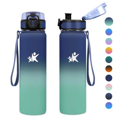 Abbildung von KollyKolla Trinkflasche Edelstahl, Thermosflasche 500ml, BPA Frei Isolierflasche, Auslaufsicher Thermoskanne, Wasserflasche für Kinder, Schule, Sport, Sprudel, Fitness, Outdoor, Camping