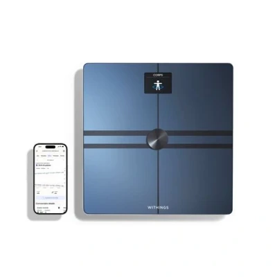 Abbildung von WITHINGS Body Comp — WLAN Smart Waage mit vollständiger Körperanalyse inkl. Fettanteil, Muskelmasse, Knochendichte, Viszeralfett, Digitale Personenwaagen /Körperfettwaage Bluetooth