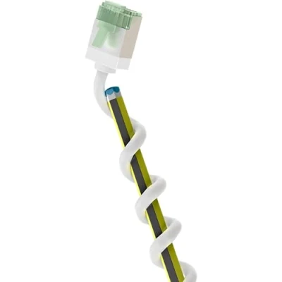 Abbildung von goobay 74359 CAT 8.1 Patchkabel slim/Ultraflexibles RJ45 Netzwerkkabel U/FTP CU, OFC/Dünnes Ethernet LAN Kabel mit kurzen Steckern / 40 Gbit/s, 2000 MHz LSZH, Knickschutz/weiß 0,5m