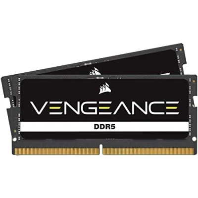 Abbildung von Corsair VENGEANCE SODIMM DDR5 RAM 64GB (2x32GB) 4800MHz CL40 Intel XMP iCUE Kompatibel Computer Speicher Schwarz (CMSX64GX5M2A4800C40)