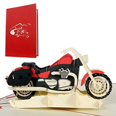 Abbildung von Diese Klappkarten Geburtstagskarte Motorrad, Glückwunschkarte oder Gutschein für Motorrad Führerschein, Glückwunschkarten, Geschenkkarten, Karte Geburtstag, T17