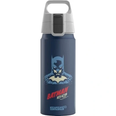 Abbildung von SIGG Alu Trinkflasche Kinder WMB ONE Batman Kohlensäuregeeignet Auslaufsicher Federleicht BPA frei Klimaneutral Zertifiziert Sport &amp; Schule Blau 0,6L