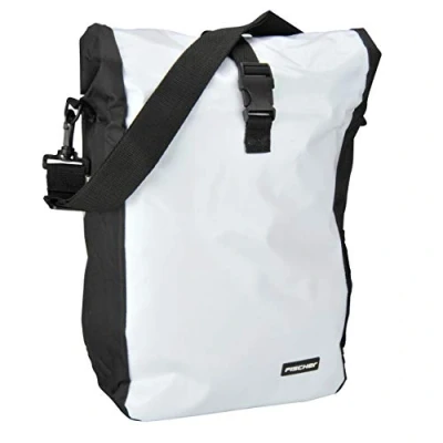Abbildung von FISCHER Gepäckträgertasche, Fahrradtasche, wasserdicht, 18 Liter, weiß