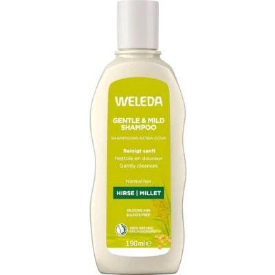 Abbildung von WELEDA Bio Hirse Pflege Shampoo, Naturkosmetik Duschgel für die sanfte Reinigung von Haar und Kopfhaut, Pflegedusche natürlichen Glanz Spannkraft der Haare (1 x 190 ml)