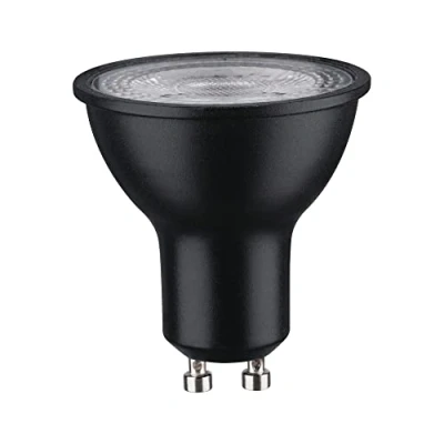 Abbildung von Paulmann 28751 LED Lampe Reflektor RAL9004 7W dimmbar Leuchtmittel Schwarz matt effizientes Licht Warmweiß 2700K GU10