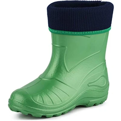 Abbildung von Ladeheid Kinder Mädchen Jungen Federleichte Eva Thermo Gummistiefel Gefüttert KL058 (Smaragdgrün, 24 EU)