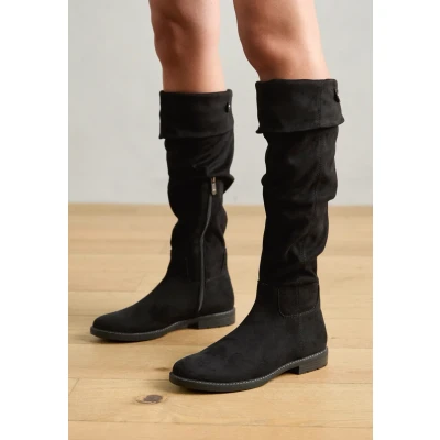 Abbildung von MARCO TOZZI Damen Overknee Stiefel Flach mit Reißverschluss, Schwarz (Black), 39 EU