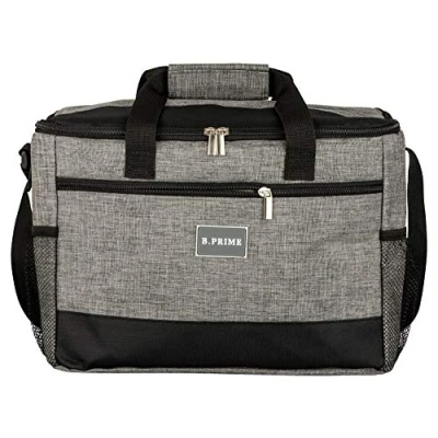 Abbildung von B.PRIME 20L Kühltasche Classic Navy BLAU gestreift I 36x26x22cm Isoliertasche Lunch Tasche Kühlbox Eistasche Campingtasche Picknick Outdoor Reisen Einkauf Auto