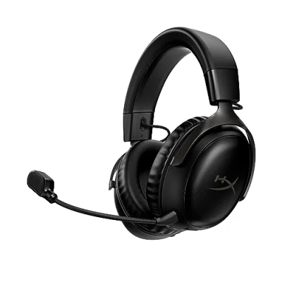 Abbildung von HyperX Cloud III Wireless Gaming Headset for PC, PS5, PS4, up to 120 hour Battery, 2.4GHz Wireless, 53mm Angled Drivers, Memory Foam, Durable Frame, 10mm Microphone, Black.