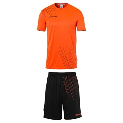 Abbildung von Uhlsport Jungen Score 26 Fußball Trikot Set Bestehend Aus Trainings Shirt Und Hose, Fluo Orange/Schwarz, 164 EU
