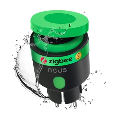 Abbildung von NOUS Zigbee Steckdose, Intelligente Außensteckdose IP44, Steckdose mit Verbrauchsmessung, Kompatibel Alexa Zubehör, Smart Home Geräten, Google Home, Life, 2MQTT, 16A