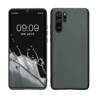 Abbildung von kwmobile Case kompatibel mit Huawei P30 Pro Hülle Schutzhülle aus Silikon metallisch schimmernd Handyhülle Metallic Grau