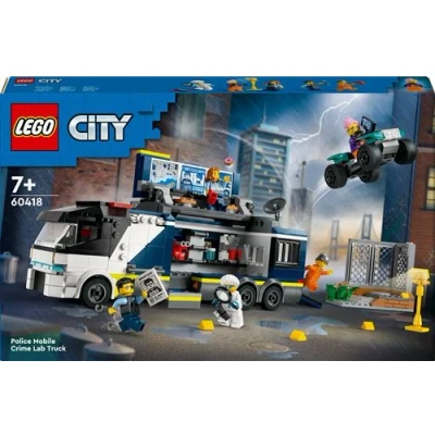 Abbildung von LEGO City Polizeitruck mit Labor, Polizei Set Quad und LKW Spielzeug für Kinder, Geschenk Jungs Mädchen ab 7 Jahre, plus 5 Minifiguren 2 Polizisten, 1 Wissenschaftler Ganoven 60418