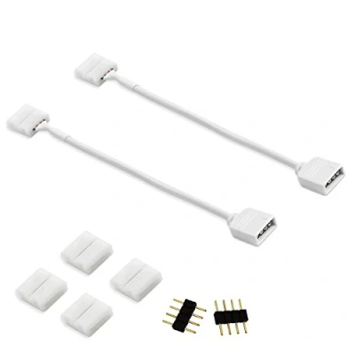 Abbildung von COOLWEST 2 Pack Anschlusskabel 4 pin Steckverbinder für LED Streifen 5050 RGB, Verbindung und Verlängerung Lichtstreifen Lichtleiste Strip