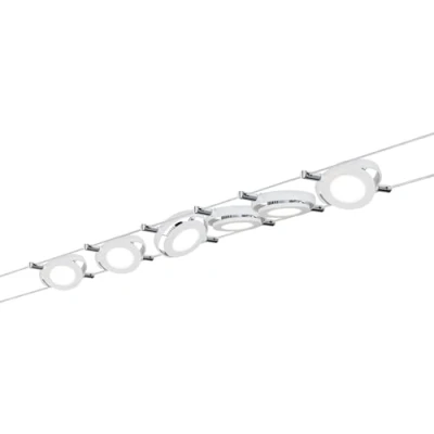 Abbildung von Paulmann 94106 LED Seilsystem RoundMac Basisset erweiterbar Warmweiß 6x4W Weiß matt Seilleuchte Hängeleuchte