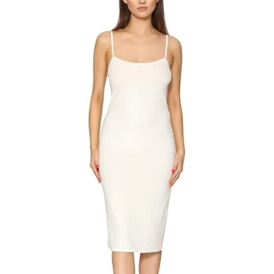 Abbildung von Merry Style Damen Unterkleid Knielänge Petticoat Midi Länge einstellbare Träger MS10 402 (Ecru, M)
