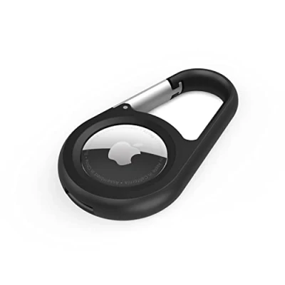 Abbildung von Belkin AirTag Hülle mit Karabinerhaken, Secure Holder Schutzhülle für Air Tag, Accessoire Kratzschutz, (Schwarz)